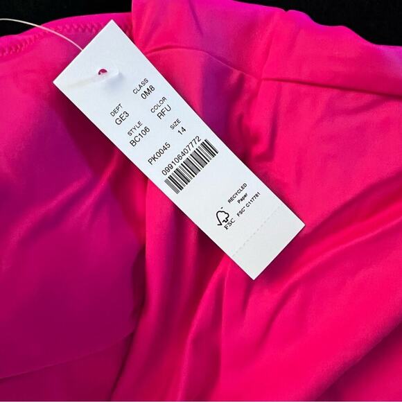 🆕 J. Crew PINK One Piece Sexy V Neckline Swimsuit Plus Barbie Classic 14 NWT - Picture 5 of 13